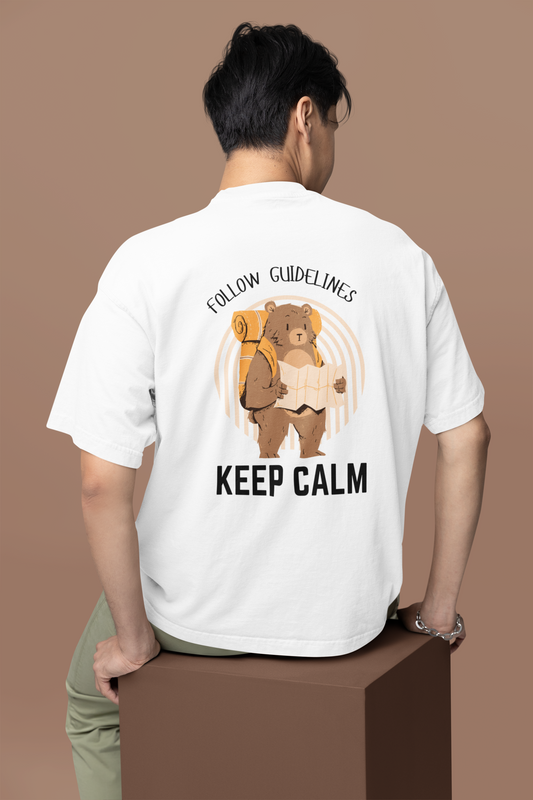 "Keep Calm Bear" Unisex Oversized T-Shirt | Premium Cotton | The Clothie