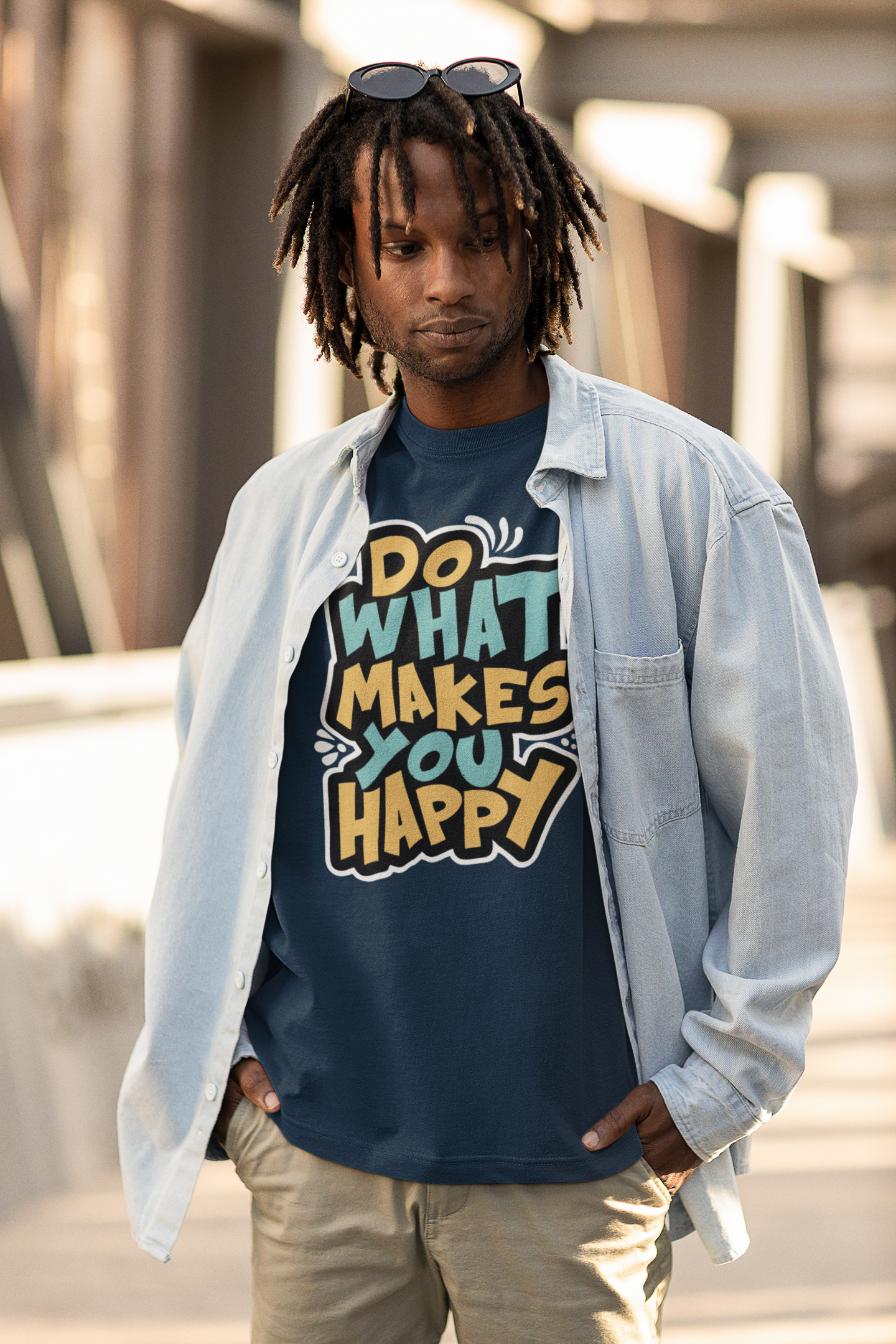 THE CLOTHIE – Oversized “Do What Makes You Happy” T-Shirt