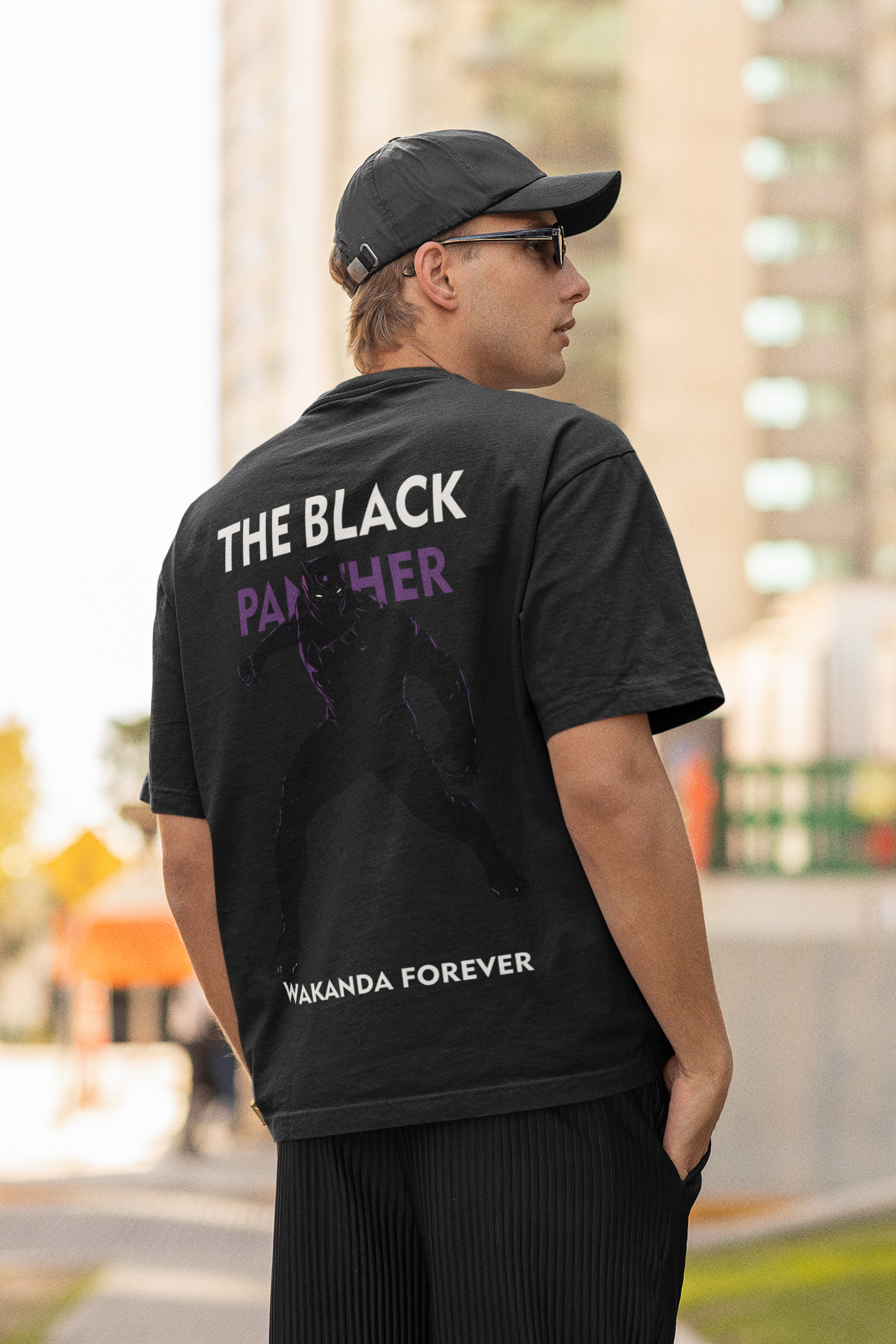 THE CLOTHIE Unisex Oversized “Black Panther – Wakanda Forever” Tee