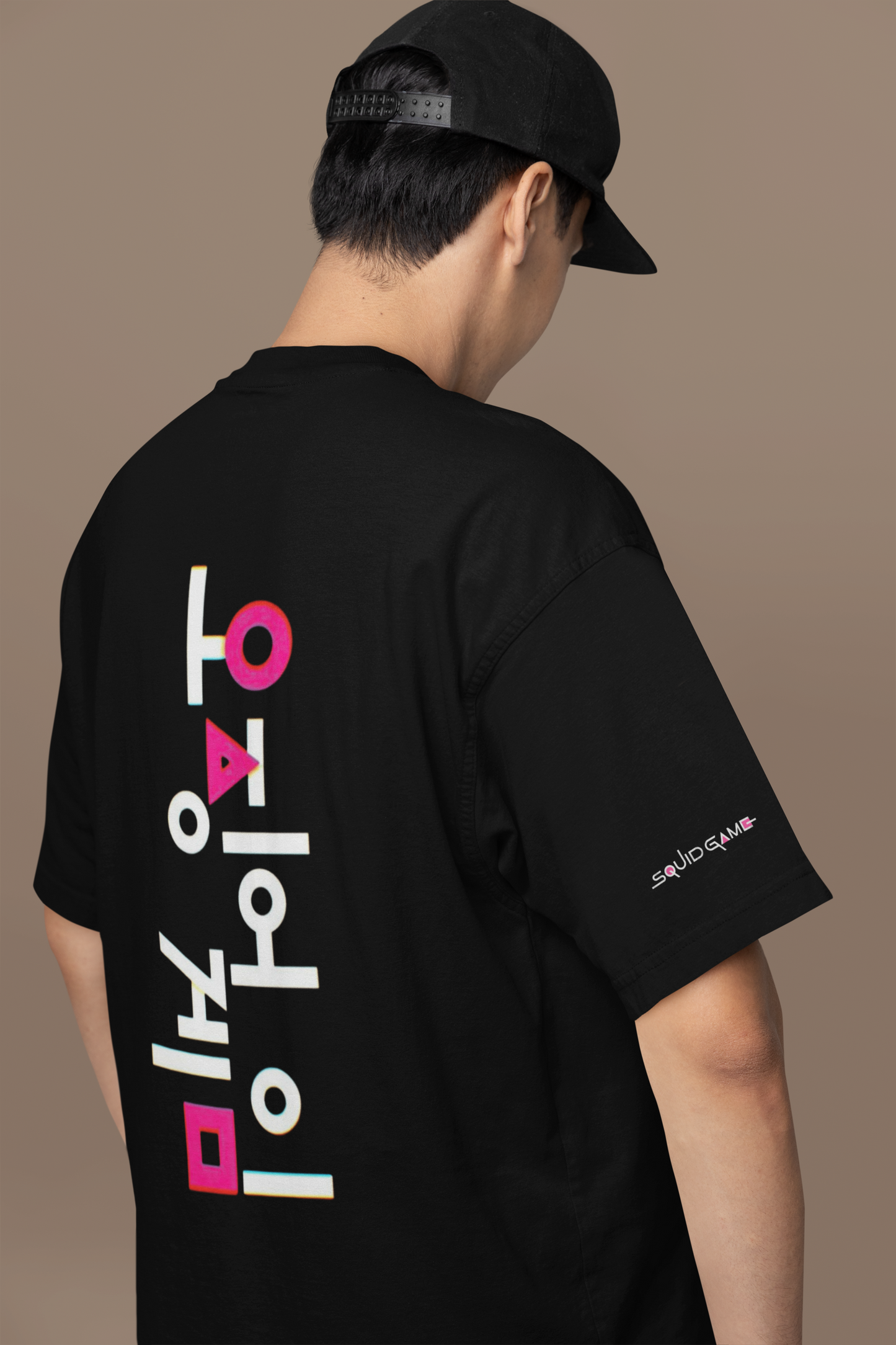 Men's Black "SQUID GAME" Printed Oversized T-shirt || The Clothie