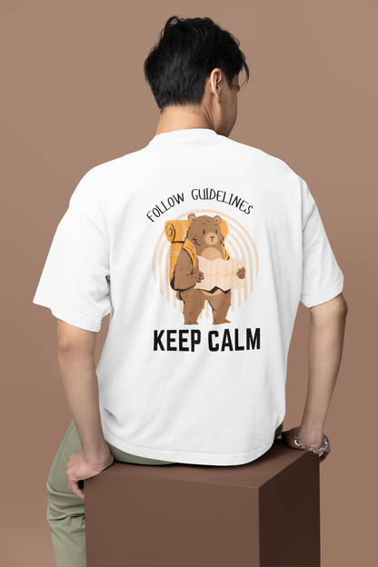 "Keep Calm Bear" Unisex Oversized T-Shirt | Premium Cotton | The Clothie