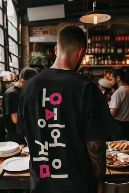 Men's Black "SQUID GAME" Printed Oversized T-shirt || The Clothie