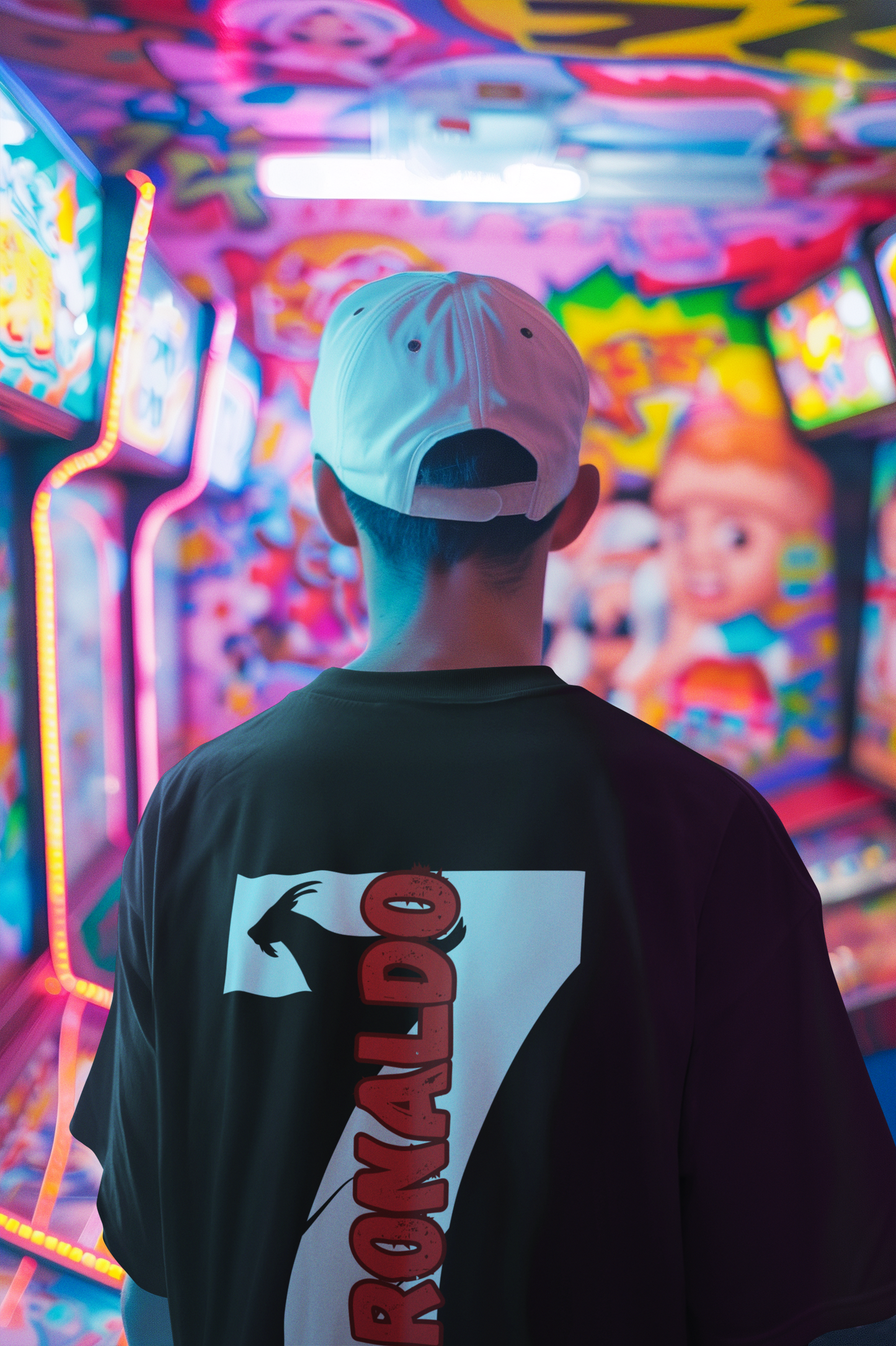 CR7 Men's Oversized T-Shirt – Legendary Black || Real Madrid Edition || The Clothie