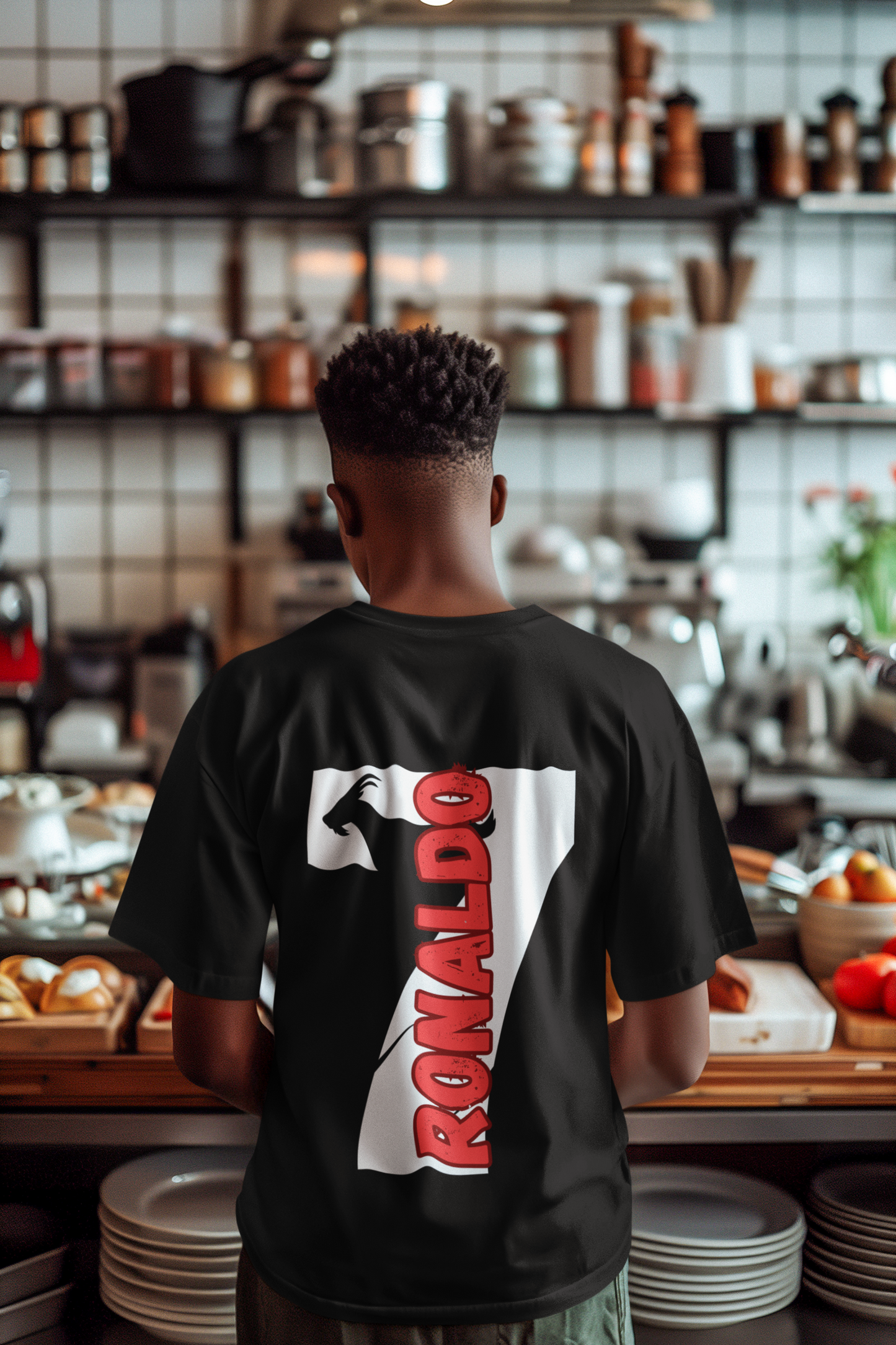 CR7 Men's Oversized T-Shirt – Legendary Black || Real Madrid Edition || The Clothie