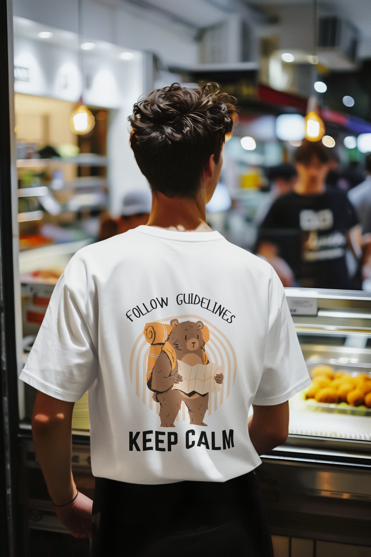 "Keep Calm Bear" Unisex Oversized T-Shirt | Premium Cotton | The Clothie