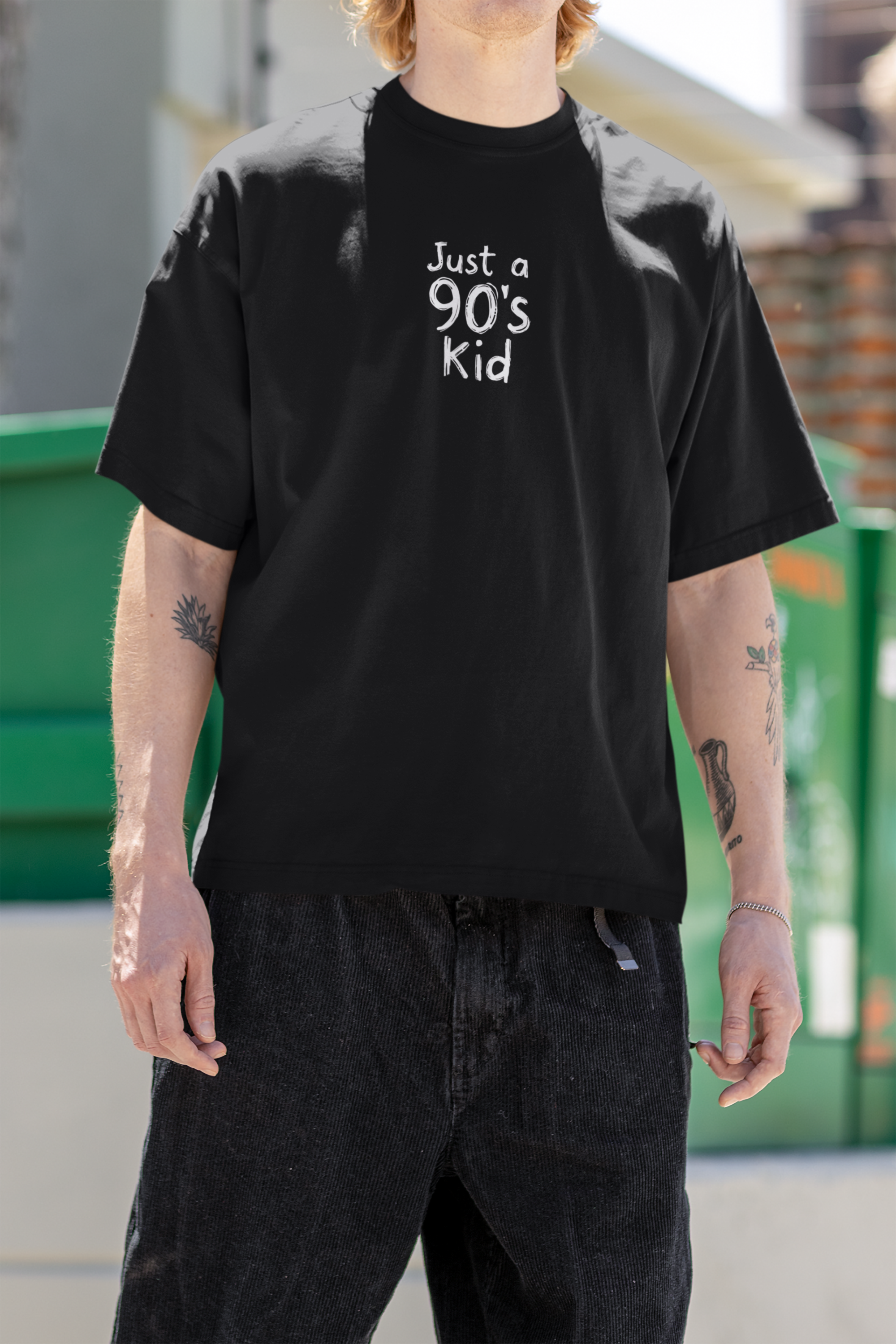 The Retro Slate Oversized Tee – "90’s Kid" Edition