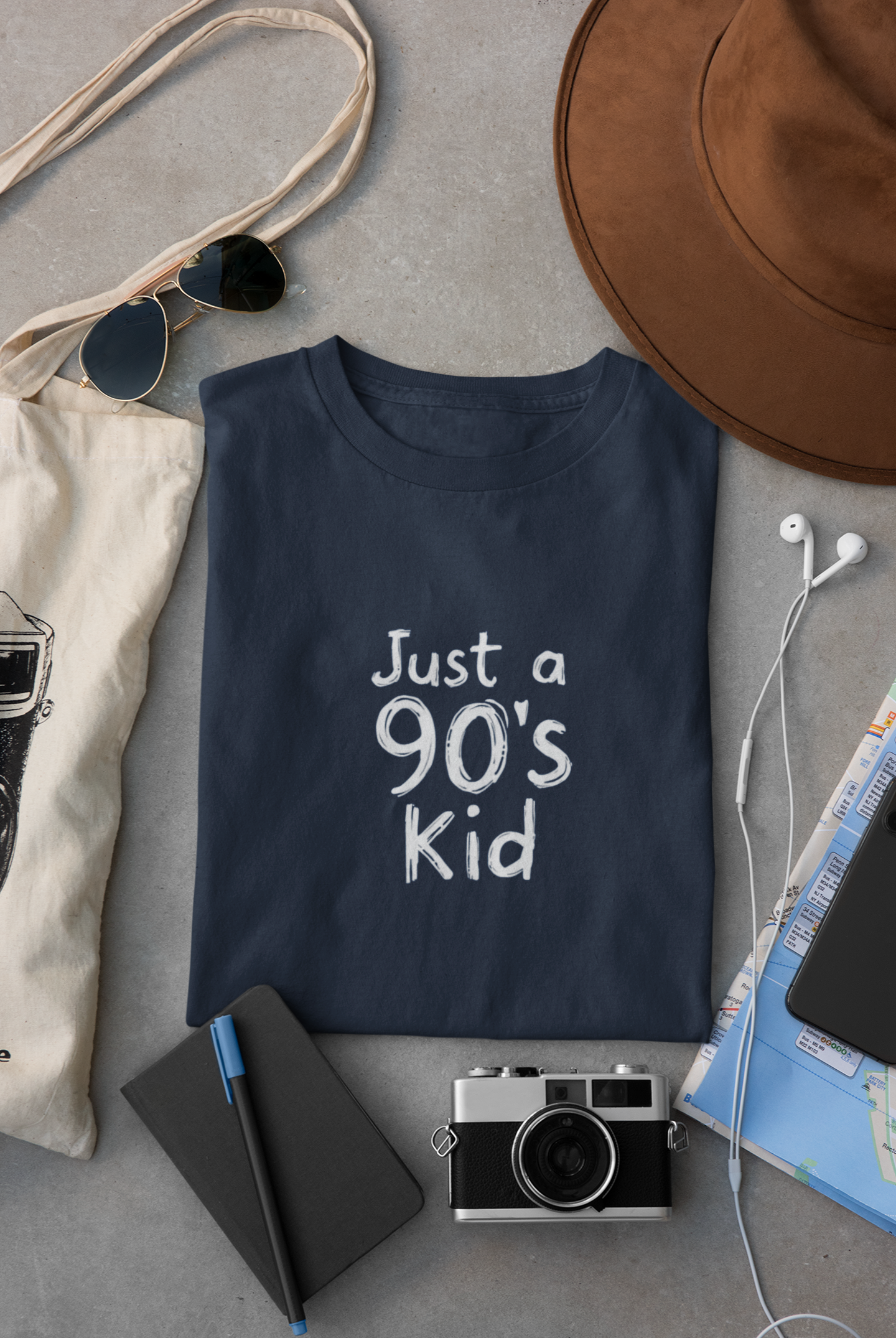 The Retro Slate Oversized Tee – "90’s Kid" Edition