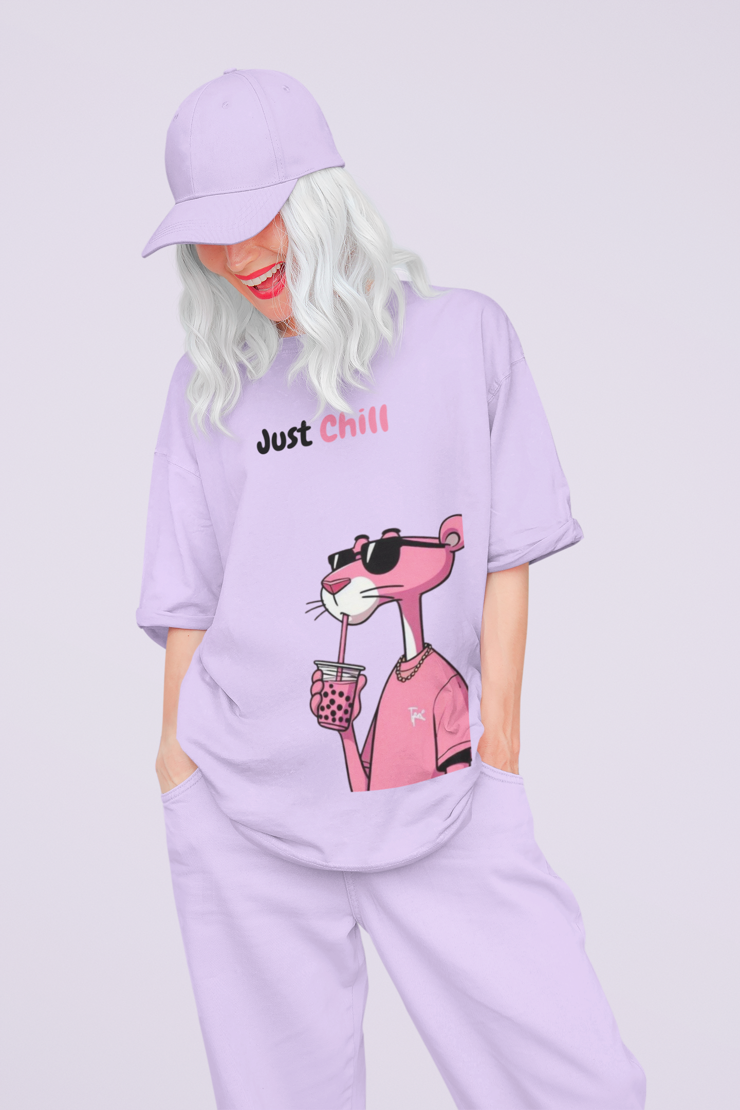 "Pink Panther" Oversized Tee For Women || The Clothie