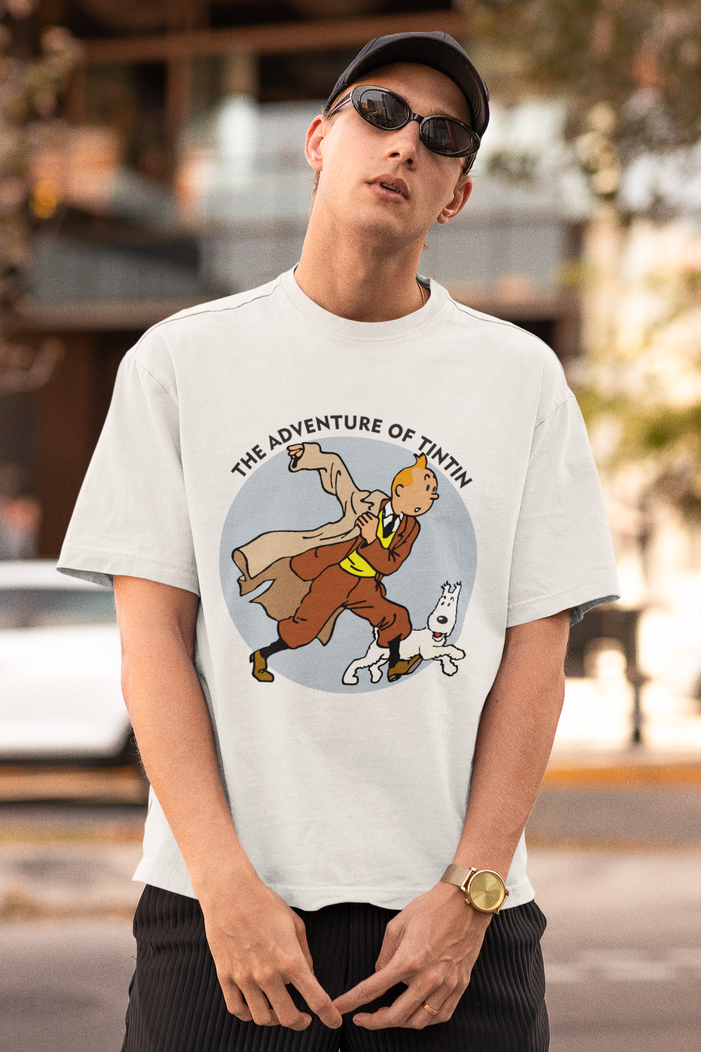 THE CLOTHIE Unisex Oversized “Tintin Adventure” Tee