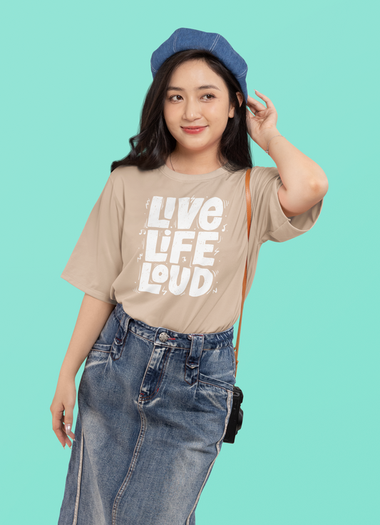 THE CLOTHIE "Live Life Loud" Oversized Unisex Tee