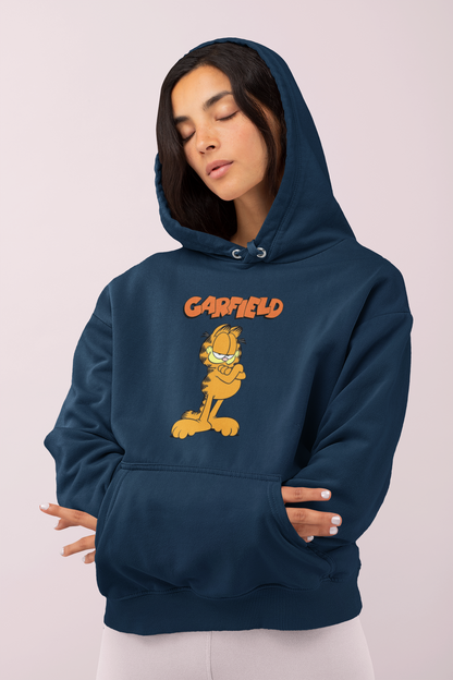 Garfield Printed Navy Blue Winter Hoodie by The Clothie