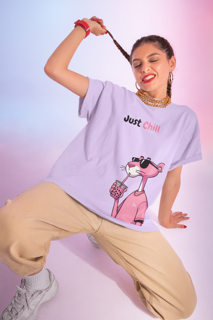"Pink Panther" Oversized Tee For Women || The Clothie