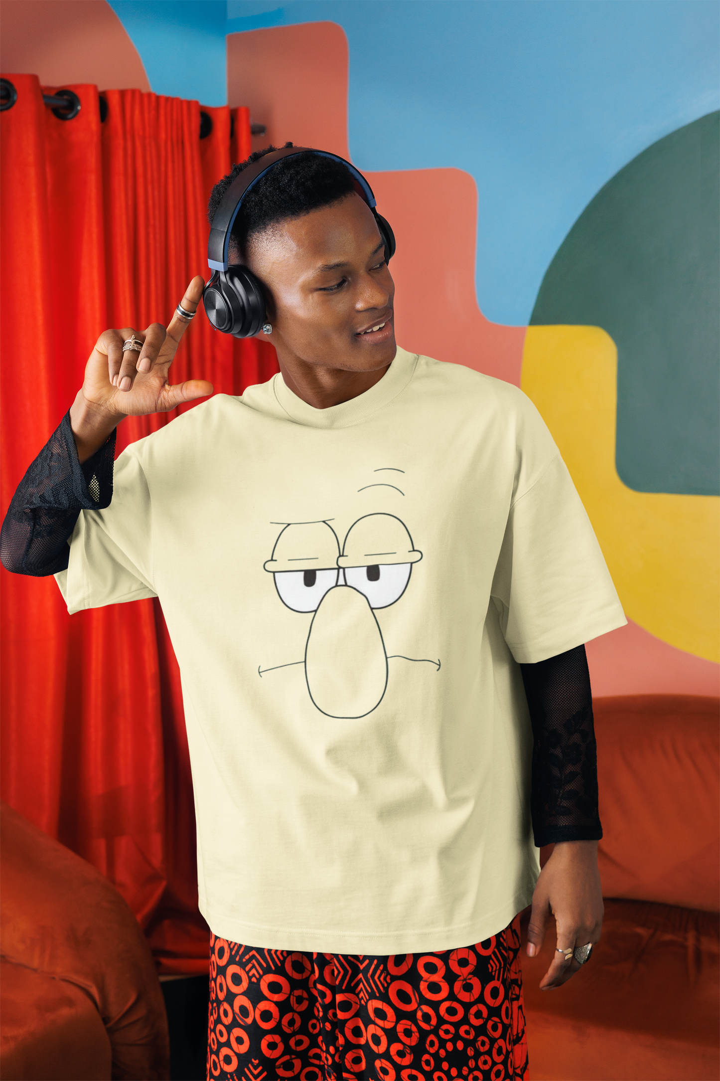 Squidward Oversized T-Shirt – Unisex | Mood: Permanently Unbothered | The Clothie
