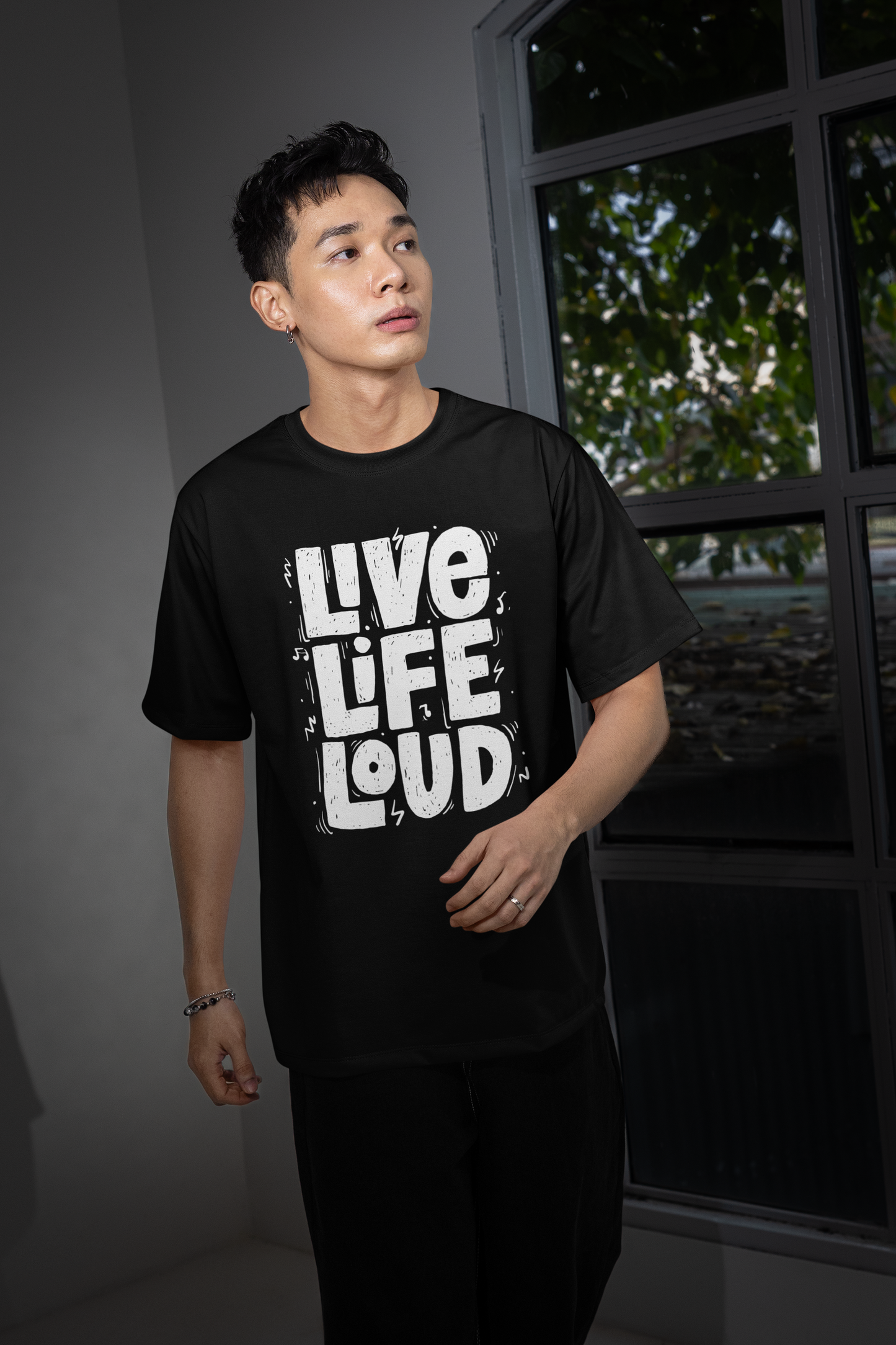THE CLOTHIE "Live Life Loud" Oversized Unisex Tee