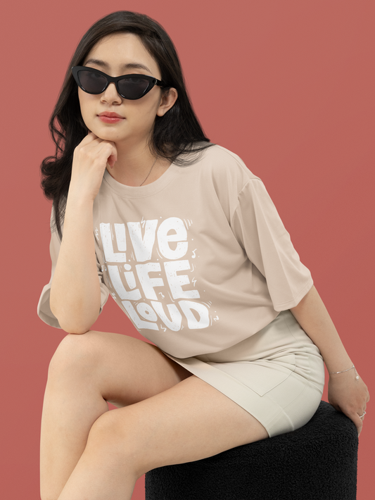 THE CLOTHIE "Live Life Loud" Oversized Unisex Tee