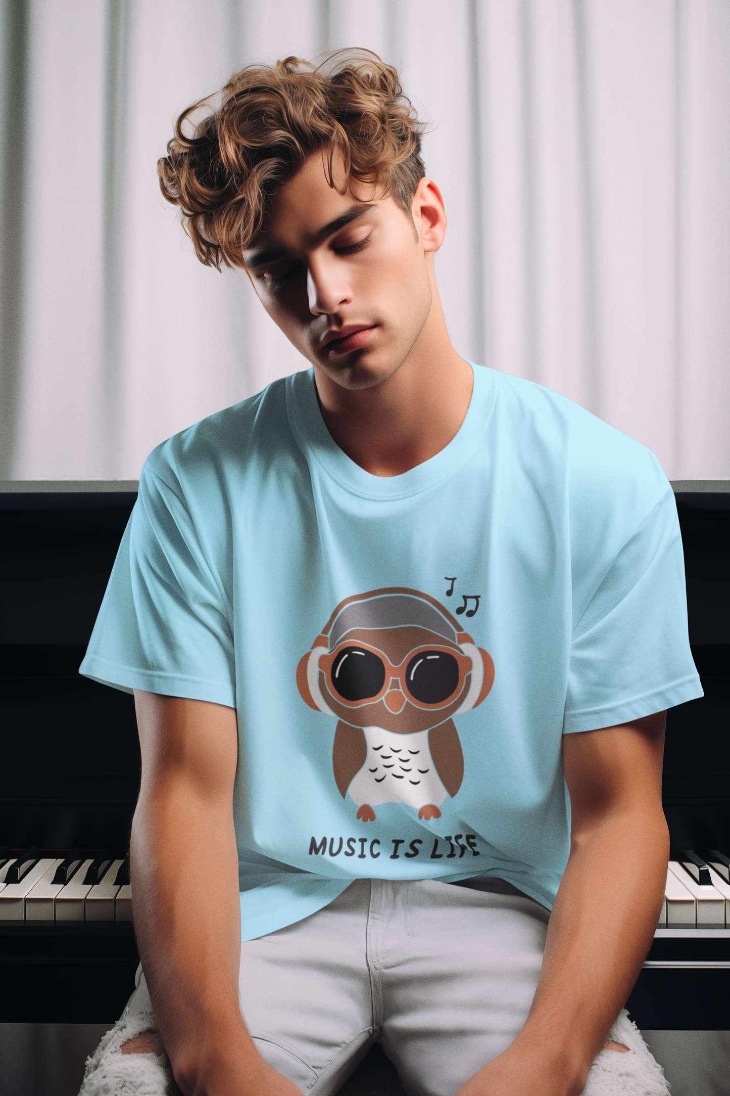 THE CLOTHIE Oversized “Music Is Life” Tee